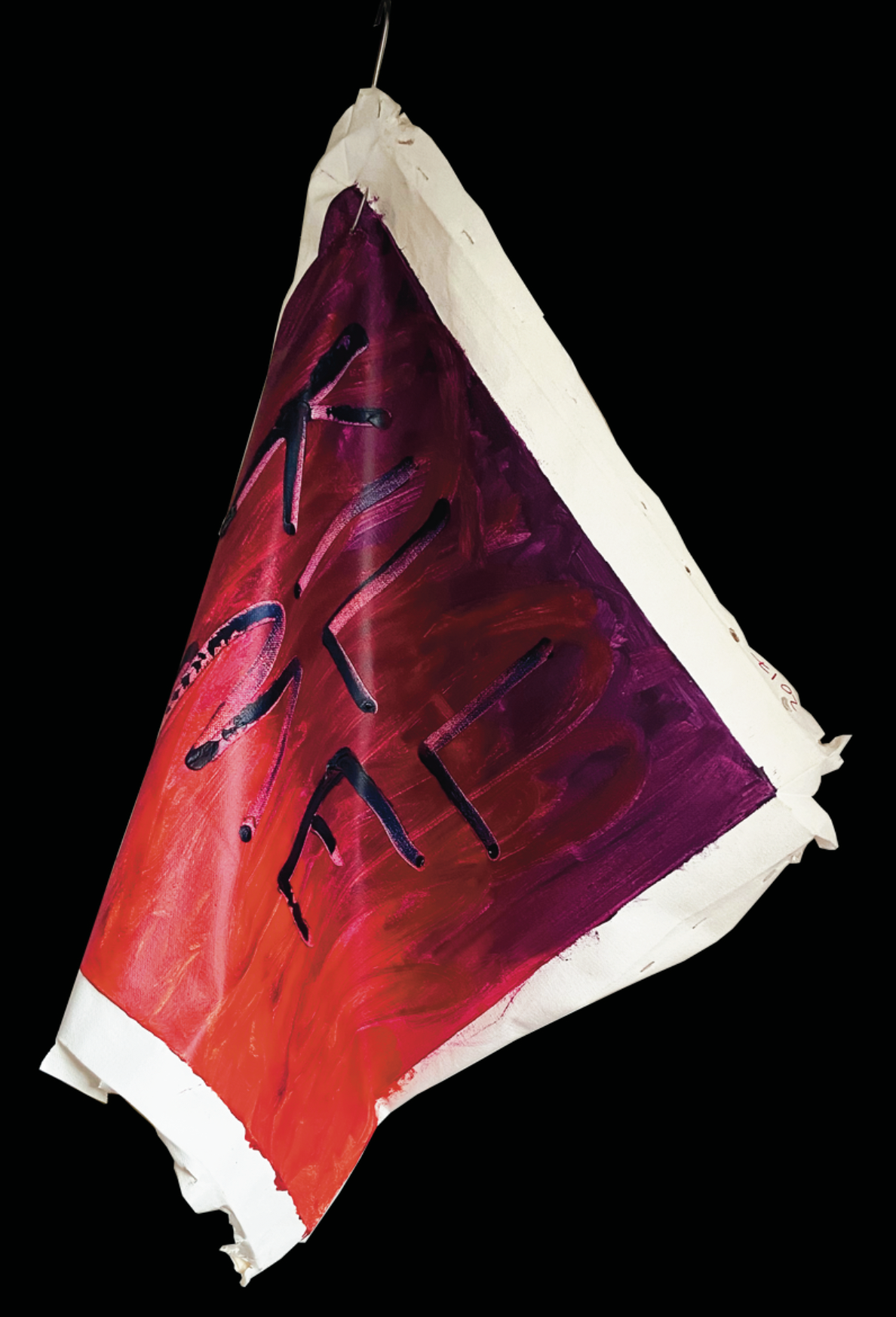 click to expand offal / acrylic on canvas and meat hook / 2023