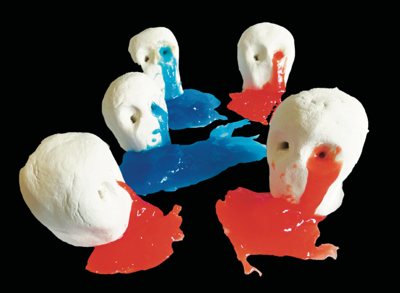 click to expand shotgun lobotomy / air dry clay and resin / 2023