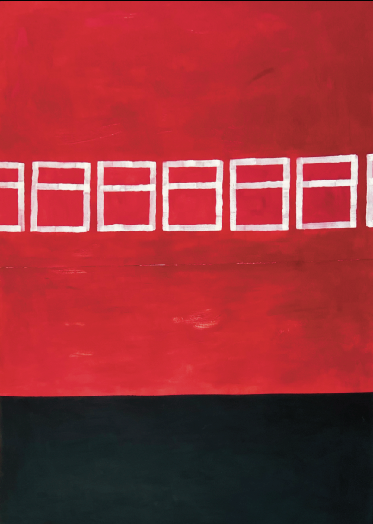 click to expand the eponymous house i / blackest black, gouache, and acrylic on paper / 2023